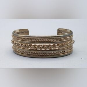 Navajo Sterling 925 Harry Morgan Signed Vintage Patina Cuff Bracelet